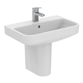 Ideal Standard i.Life S Compact 1TH Washbasin + Semi Pedestal Medium Image