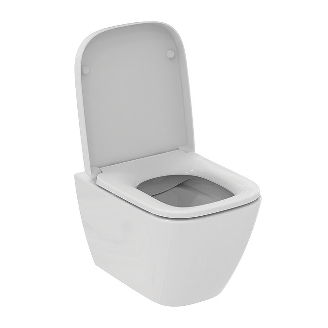 Ideal Standard i.Life S Compact Rimless Toilet + Concealed WC Cistern with Wall Hung Frame (Black Flush Plate)