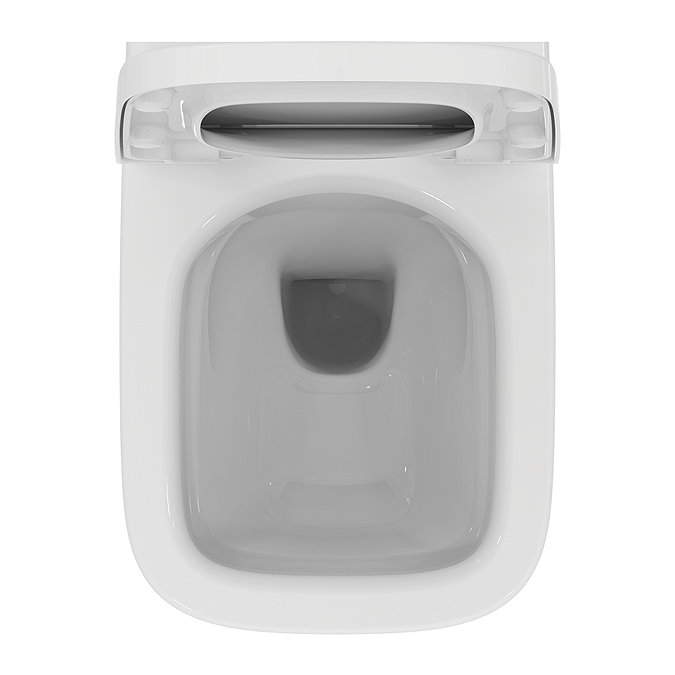 Ideal Standard i.Life S Compact Rimless Toilet + Concealed WC Cistern with Wall Hung Frame (Black Flush Plate)