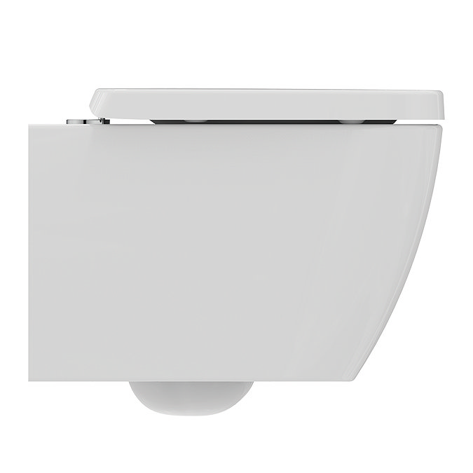 Ideal Standard i.Life S Compact Rimless Toilet + Concealed WC Cistern with Wall Hung Frame (Black Flush Plate)