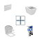 Ideal Standard i.Life S Compact Rimless Toilet + Concealed WC Cistern with Wall Hung Frame (Chrome Flush Plate)