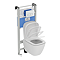 Ideal Standard i.Life S Compact Rimless Toilet + Concealed WC Cistern with Wall Hung Frame (Chrome Flush Plate)
