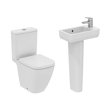 Ideal Standard i.Life S Rimless Toilet + 450mm Full Pedestal Basin