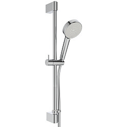 Angled-front view of the Ideal Standard Idealrain Shower Kit with 600mm Rail pictured on a white background.