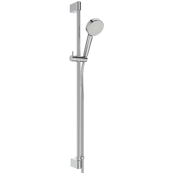 Angled-front view of the Ideal Standard Idealrain Shower Kit with 944mm Rail pictured on a white background.