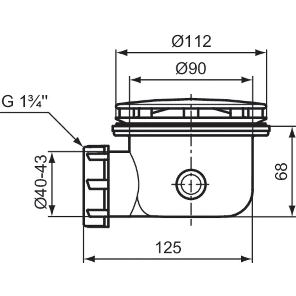 Ideal Standard Multisuite 90mm Shower Tray Waste - Chrome