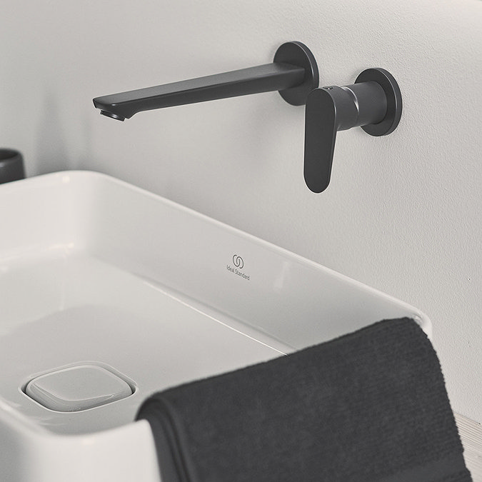 Ideal Standard Silk Black Cerafine O Wall Mounted Basin Mixer  Standard Large Image