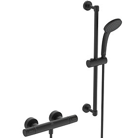 Ideal Standard Silk Black Ceratherm T25 Exposed Thermostatic Shower System - A7569XG Large Image