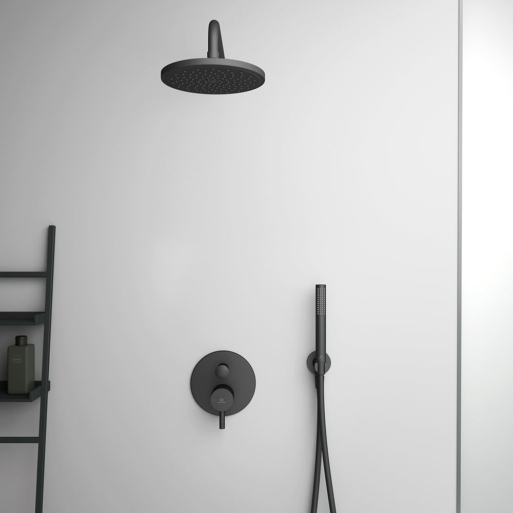 Ideal Standard Silk Black Idealrain 400mm Wall Arm Profile Large Image