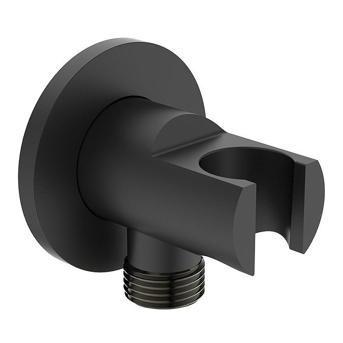 Ideal Standard Silk Black Idealrain Round Shower Handset Elbow Bracket Large Image