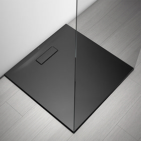 Ideal Standard Silk Black Ultraflat New Square Shower Tray + Waste