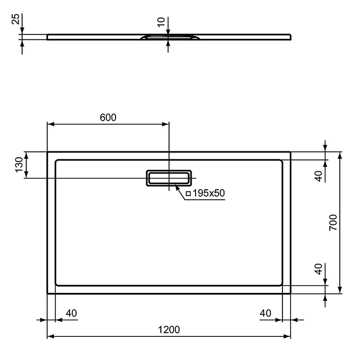 1200 x 700mm