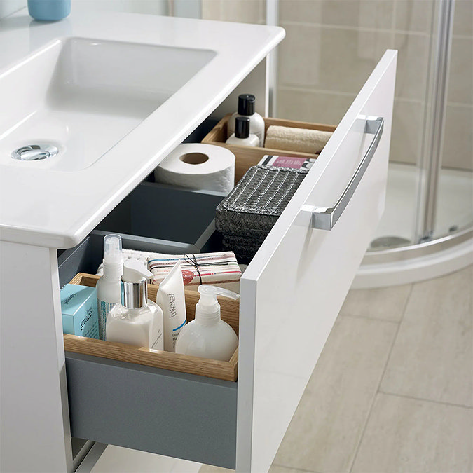Ideal Standard Tempo 500mm Gloss White 2 Drawer Wall Hung Vanity Unit  Profile Large Image