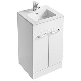 Ideal Standard Tempo 500mm Gloss White Vanity Unit - Floor Standing 2 Door Unit Large Image