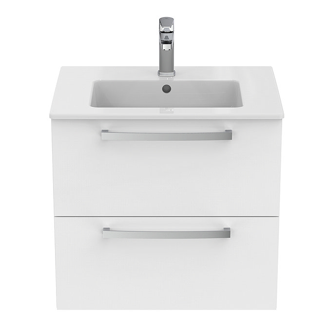 Ideal Standard Tempo 600mm Gloss White 2 Drawer Wall Hung Vanity Unit  Standard Large Image
