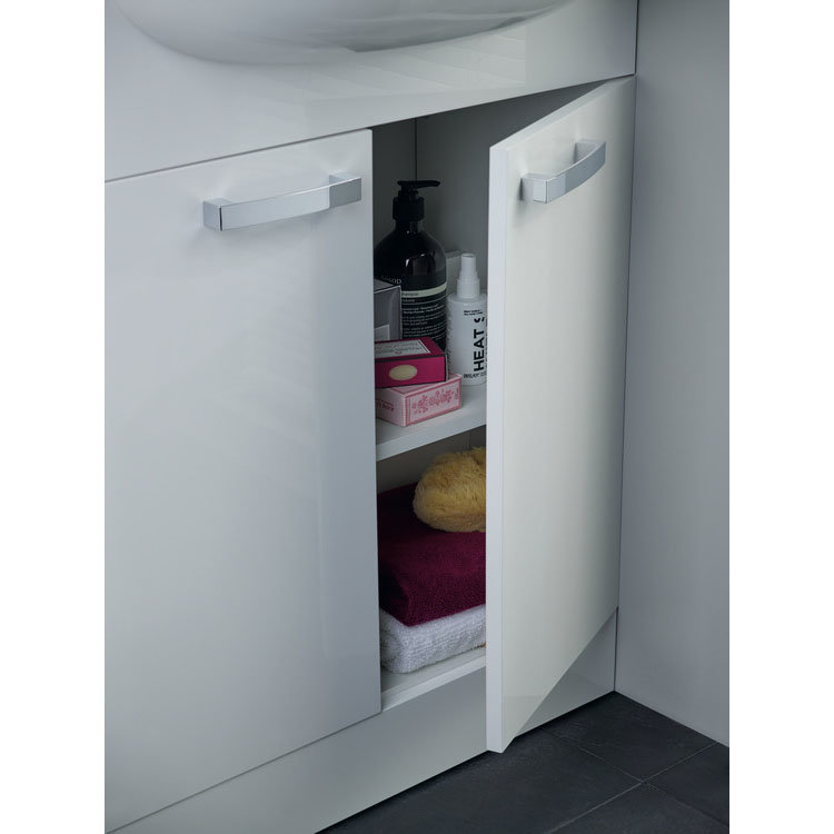 Ideal Standard Tempo 650mm Gloss White Vanity Unit - Floor Standing 2 Door Unit Profile Large Image