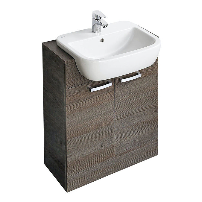 Ideal Standard Tempo 650mm Sandy Grey Vanity Unit - Floor Standing 2 Door Unit Large Image