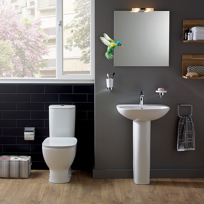 Ideal Standard Tesi 45cm 1TH Handrinse Washbasin & Pedestal Feature Large Image