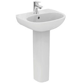 Ideal Standard Tesi 45cm 1TH Handrinse Washbasin & Pedestal Medium Image