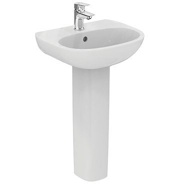 Ideal Standard Tesi 45cm 1TH Handrinse Washbasin & Pedestal  Profile Large Image