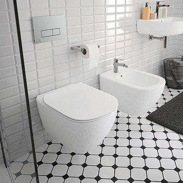 Ideal Standard Tesi AquaBlade Toilet + Concealed WC Pneumatic Cistern with Wall Hung Frame