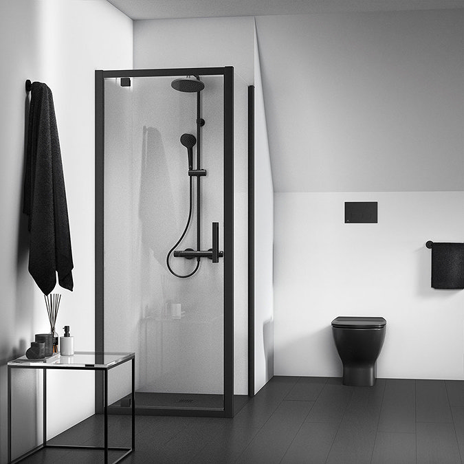 Ideal Standard Tesi Silk Black AquaBlade Back to Wall WC + Soft Close Seat  Standard Large Image