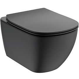 Ideal Standard Tesi Silk Black AquaBlade Wall Hung WC + Soft Close Seat Medium Image
