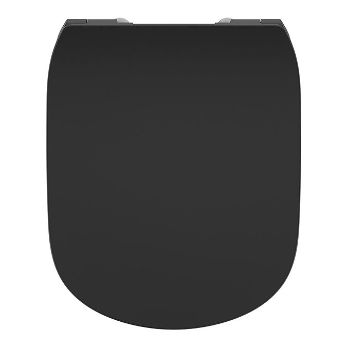 Ideal Standard Tesi Silk Black Soft Close Thin Toilet Seat & Cover  Feature Large Image