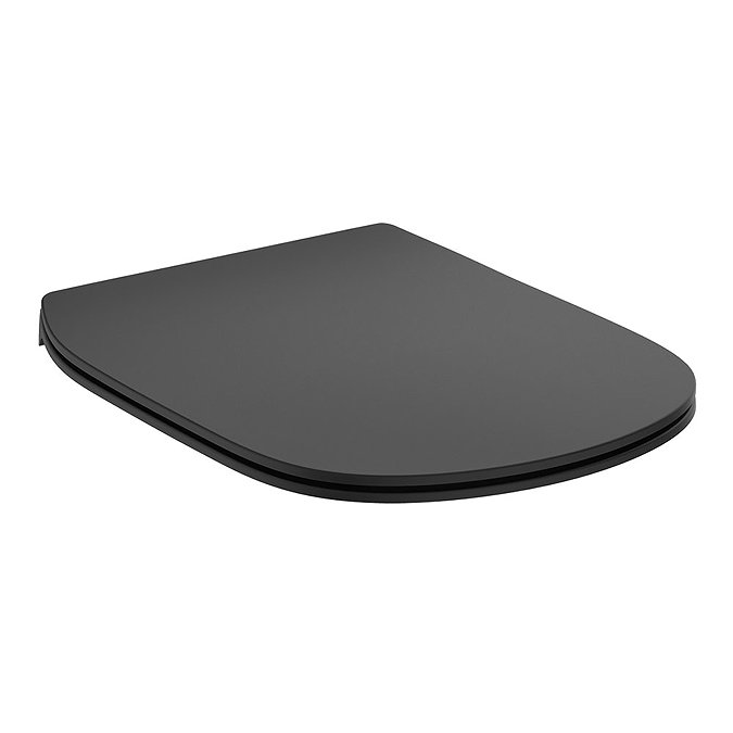 Ideal Standard Tesi Silk Black Soft Close Thin Toilet Seat & Cover  Standard Large Image