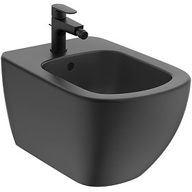 Ideal Standard Tesi Silk Black Wall Hung Bidet Large Image