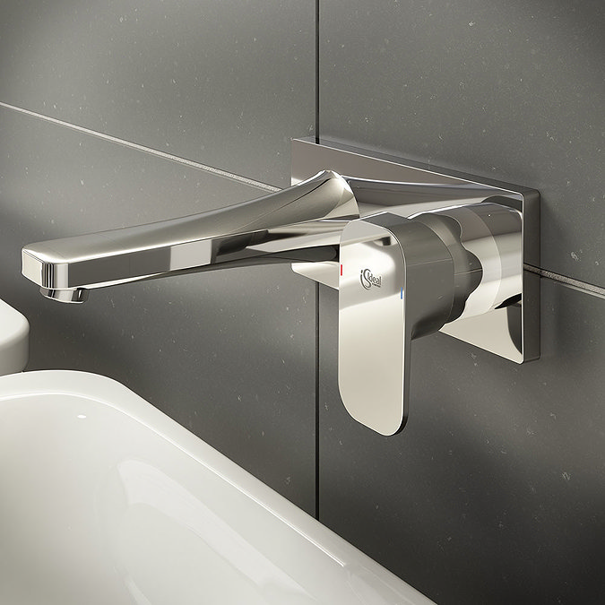 Ideal Standard Tonic II 180mm Spout Wall Mounted Basin Mixer Standard Large Image