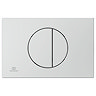 Front view of the Oleas M5 Chrome Mechanical Dual Flush Plate, pictured on a white background.