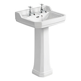 Ideal Standard Waverley 560mm 2 Tap Hole Basin + Pedestal Large Image