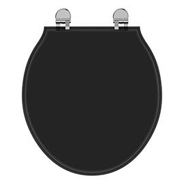 Ideal Standard Waverley Black Standard Toilet Seat & Cover Medium Image