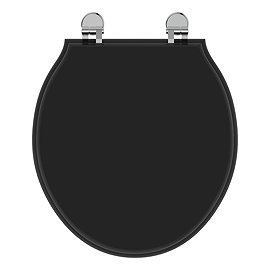 Ideal Standard Waverley Black Standard Toilet Seat & Cover Large Image