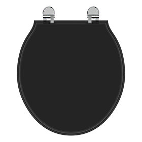 Ideal Standard Waverley Black Standard Toilet Seat & Cover Large Image