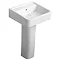 Ideal Standard White Cube 50cm 0TH Basin & Pedestal Large Image