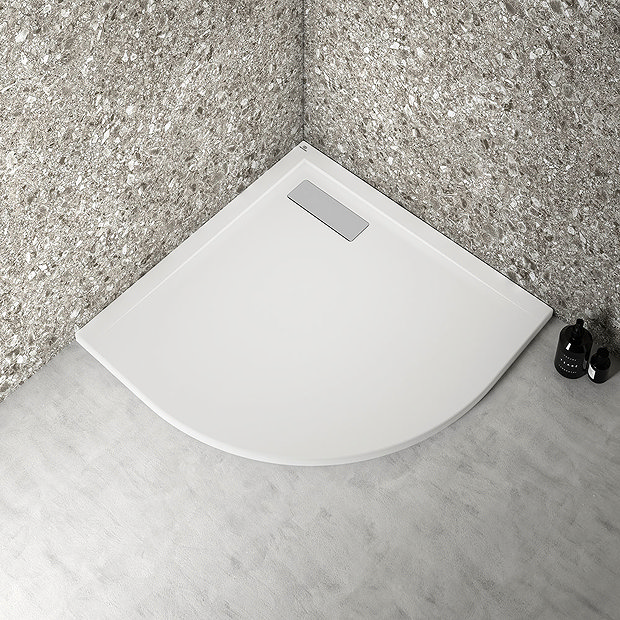 Ideal Standard White Ultraflat New Quadrant Shower Tray + Waste  Feature Large Image