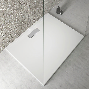 Ideal Standard Gloss White Ultraflat New Rectangular Shower Tray + Waste