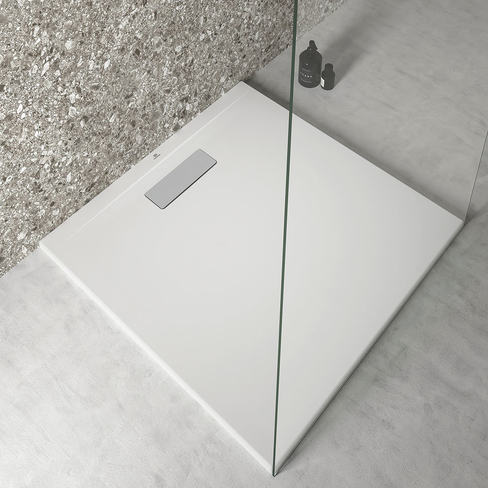 Ideal Standard White Ultraflat New Square Shower Tray + Waste  Feature Large Image