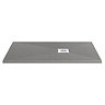 Imperia 1000 x 700mm Graphite Slate Effect Rectangular Shower Tray with White Waste