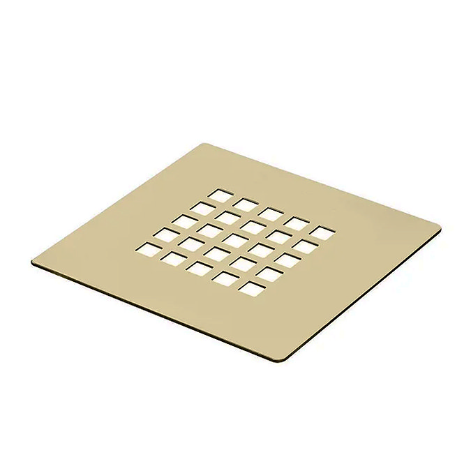 Imperia 1000 x 700mm White Slate Effect Rectangular Shower Tray + Brushed Brass Waste