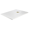 Imperia 1000 x 700mm White Slate Effect Rectangular Shower Tray + Brushed Brass Waste