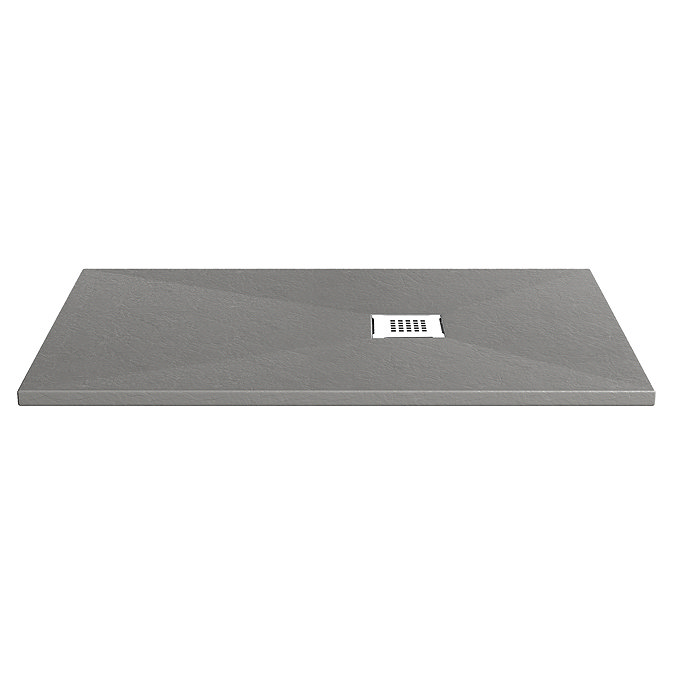 Imperia 1000 x 800mm Graphite Slate Effect Rectangular Shower Tray with White Waste