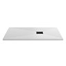 Imperia 1000 x 800mm White Slate Effect Rectangular Shower Tray + Black Waste