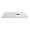 Imperia 1000 x 800mm White Slate Effect Rectangular Shower Tray + Graphite Waste