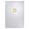 Imperia 1200 x 700mm White Slate Effect Rectangular Shower Tray + Brushed Brass Waste