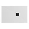 Imperia 1200 x 800mm White Slate Effect Rectangular Shower Tray + Black Waste