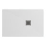 Imperia 1200 x 800mm White Slate Effect Rectangular Shower Tray + Graphite Waste
