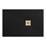 Imperia 1200 x 800mm Black Slate Effect Rectangular Shower Tray + Brushed Brass Waste